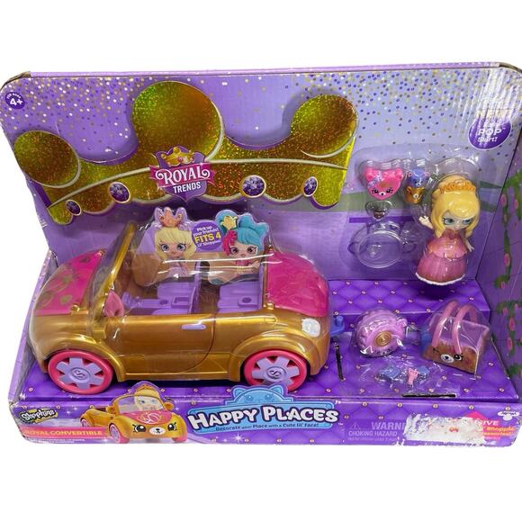Shopkins Happy Places Royal Trends Convertible w/Tiara Sparkles Picnic Petkin - Picture 8 of 10